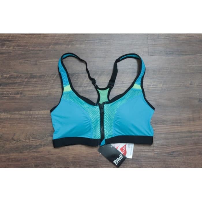 Jual Crivit Sport Bra With Pad Front Closure Zipper Blue Kota Surabaya Rogue One Tokopedia