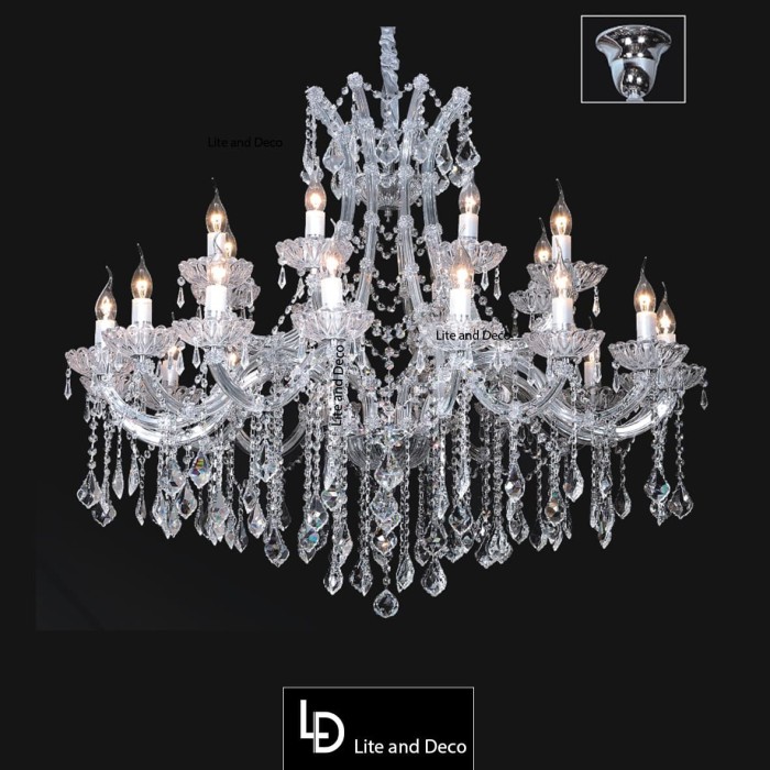 Jual CHANDELIER  LAMPU  GANTUNG  KRISTAL  MEWAH 24 LAMPU  