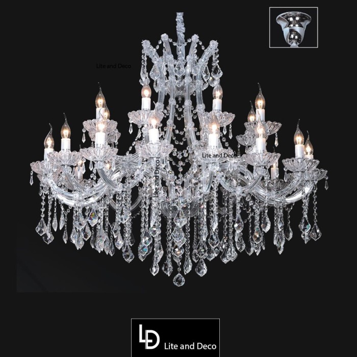 Jual CHANDELIER  LAMPU  GANTUNG  KRISTAL  MEWAH 24 LAMPU  