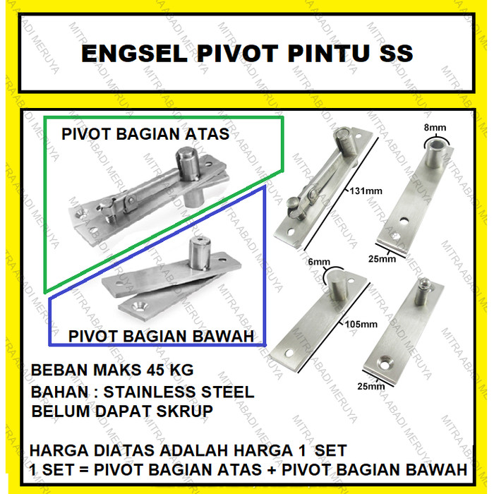 Jual Engsel  Putar  Engsel  Pivot Pintu  SS Pintu  Swing 