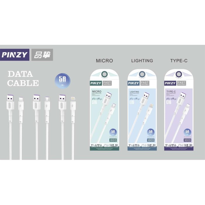 Jual Kabel Data PINZY C16 Type C Fast Charging - Jakarta