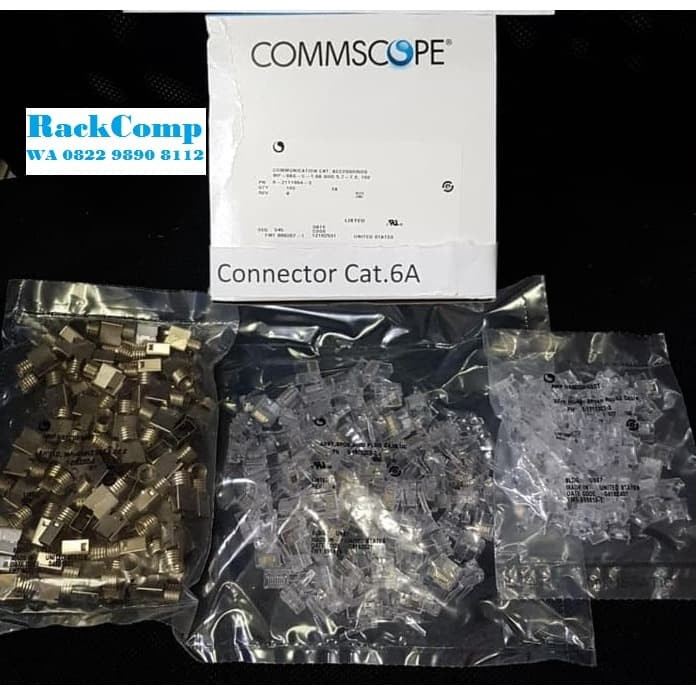 Jual AMP Connector Cat.6A / Cat6A 10GB RJ45 Commscope PN : 6-2111984-3 ...