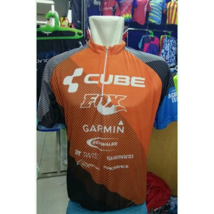 Jual Baju Sepeda Lengan Pendek  Cube Oren  XL Jakarta 