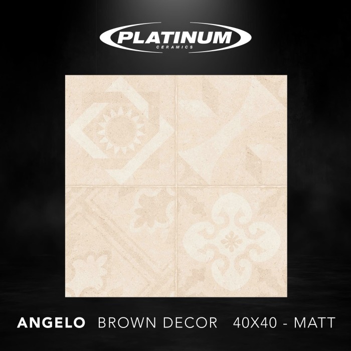 Jual Platinum Ceramic ANGELO BROWN DECOR 40x40cm Matt FREE