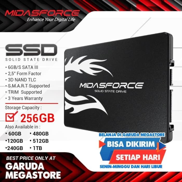 Jual SSD Midasforce 256 gb - Jakarta Barat - Garuda Megastore | Tokopedia