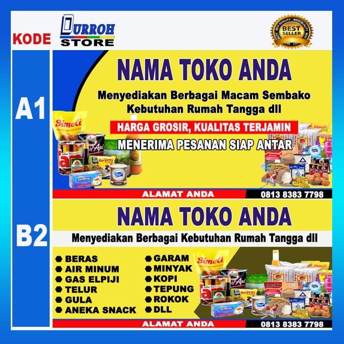 Jual Spanduk / Banner Toko Kelontong / Sembako 100x50