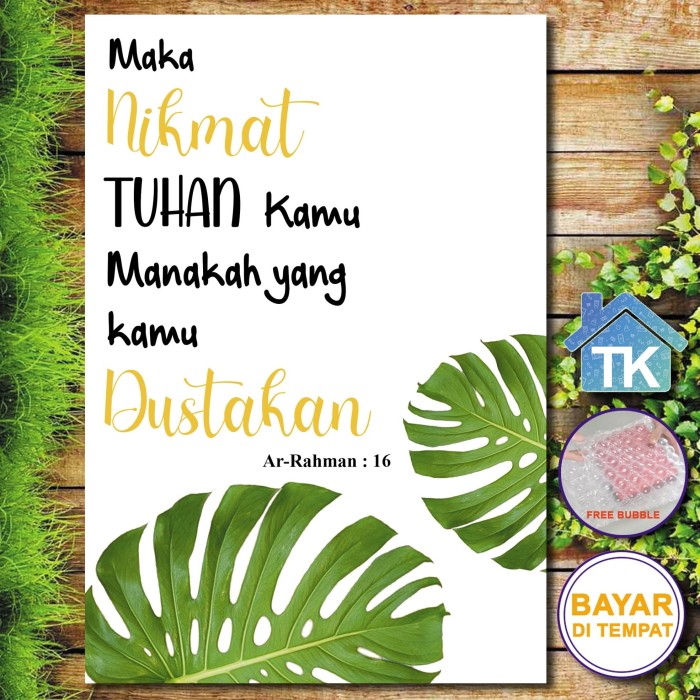 Jual Hiasan Dinding Nikmat Tuhan Monstera/ Dekorasi Rumah ...