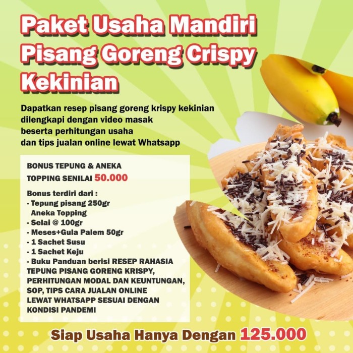 Jual Paket Usaha Mandiri Pisang Goreng Krispy Kekinian ...