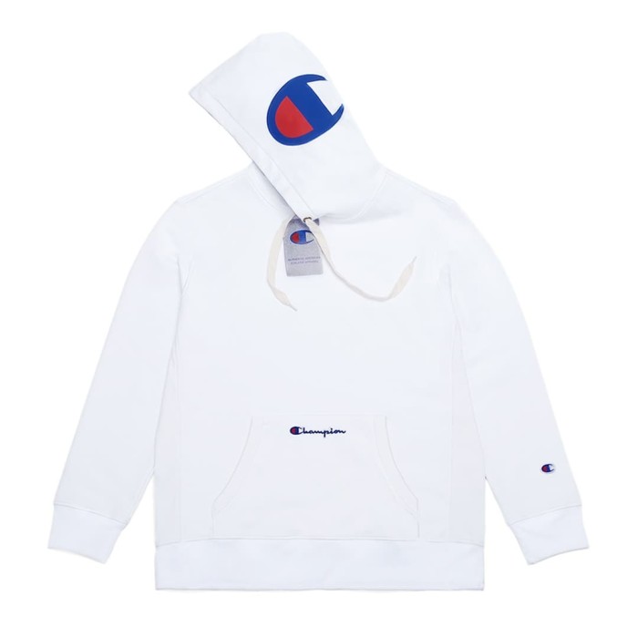 champion white hoodie reverse weave