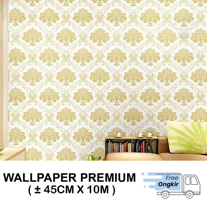 Jual Wallpaper  Dinding Stiker Batik  Gold  45cmx10m BATIK  