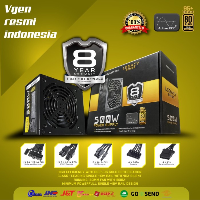 Jual PSU Innovation 500W 80+ Gold (Garansi 8th Ganti baru