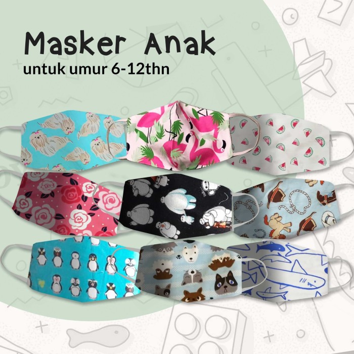  Jual  Masker  Kain  Anak FREE FILTER Kota Tangerang 