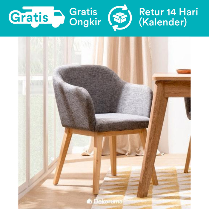 Promo Fuji Kursi  Makan Kayu Minimalis  Scandinavian Dining Chair Abu  abu  Kota Tangerang 