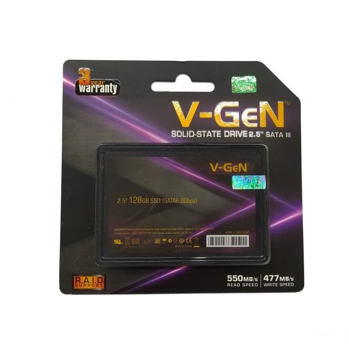 Jual SSD Vgen 128GB ( Solite State Drive ) SATA 3 Resmi