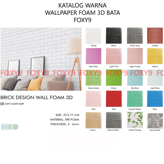 Jual WALLPAPER  DINDING  3D FOAM PANEL STIKER DINDING  BATU 