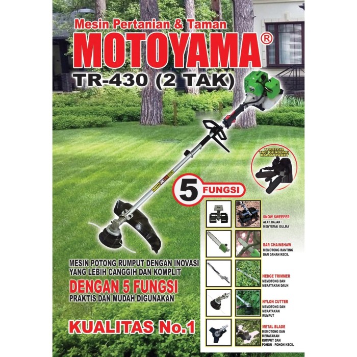 Jual Mesin  Pertanian  Potong Rumput Motoyama TR 430 Dengan 