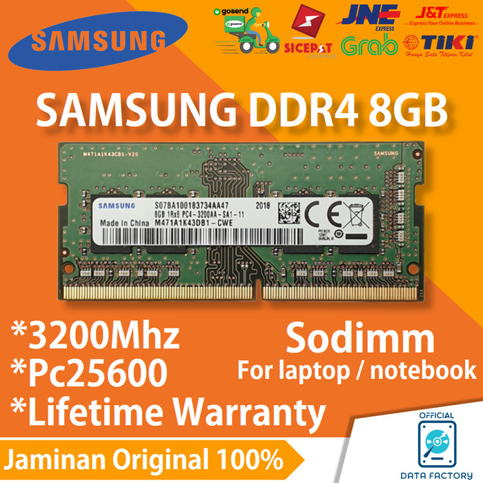 Jual RAM LAPTOP SAMSUNG DDR4 8GB 3200Mhz PC25600 SODIMM NOTEBOOK MEMORY