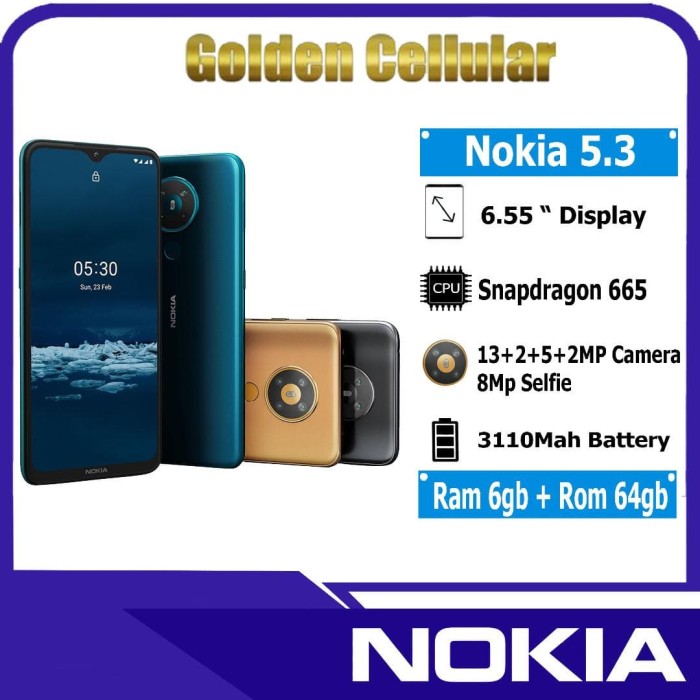Jual Nokia 5.3 6/64 Ram 6gb Rom 64gb Garansi Resmi TAM