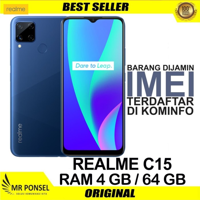 Jual REALME C15 RAM 4GB ROM 64GB GARANSI RESMI REALME INDONESIA