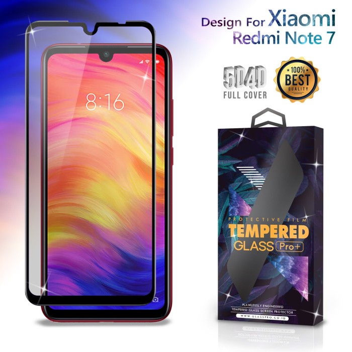 Jua   l Premium Tempered Glass Xiaomi Redmi Note 7 Full Cover