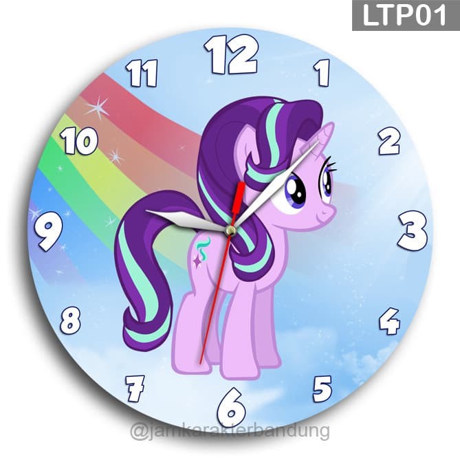 Jual JAM  DINDING  KAYU LITTLE PONY UNIK LUCU  LTP01 Kab 