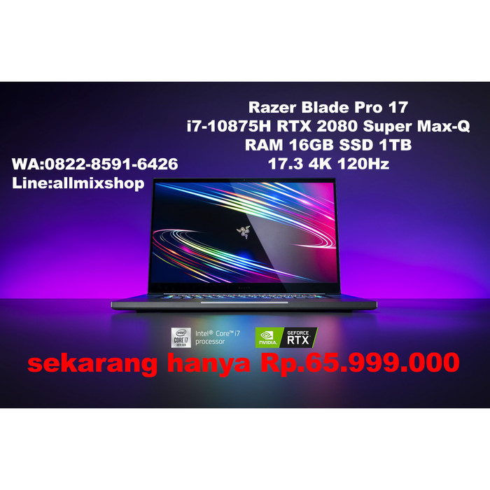 Jual Razer Blade Pro 17 i7-10875H RTX 2080 Super RAM 16GB 