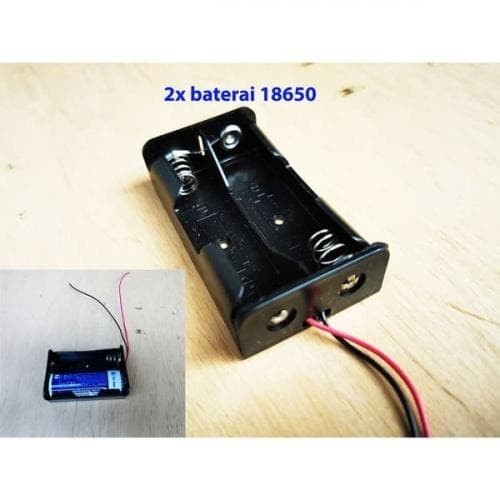 Jual 2x 18650 Battery Holder Baterai Case tempat Kotak