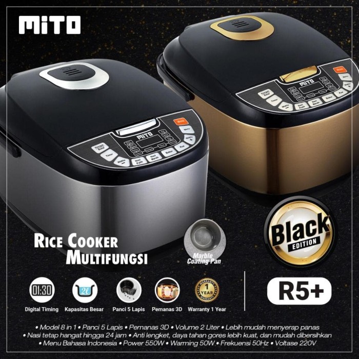 Jual MITO DIGITAL RICE COOKER R5+ BLACK EDITION - GOLD - Jakarta Utara