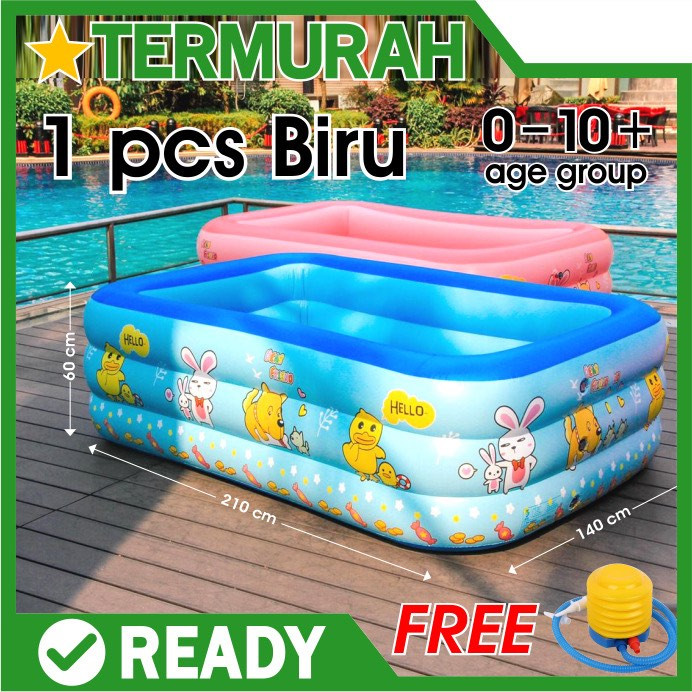 Jual kolam renang anak jumbo kotak biru bestway besar ...