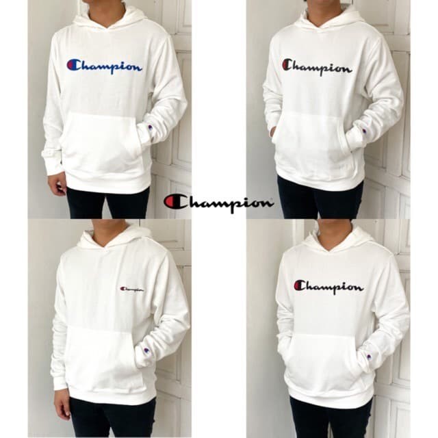 white champion hoodie sweatshirt