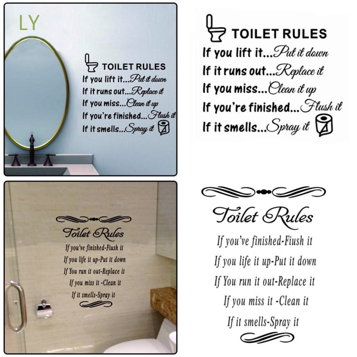 Jual Ly Vinyl Washroom Wall Art Bathroom Home Decor Wall Stickers Kota Surabaya Exoticshop8 Tokopedia
