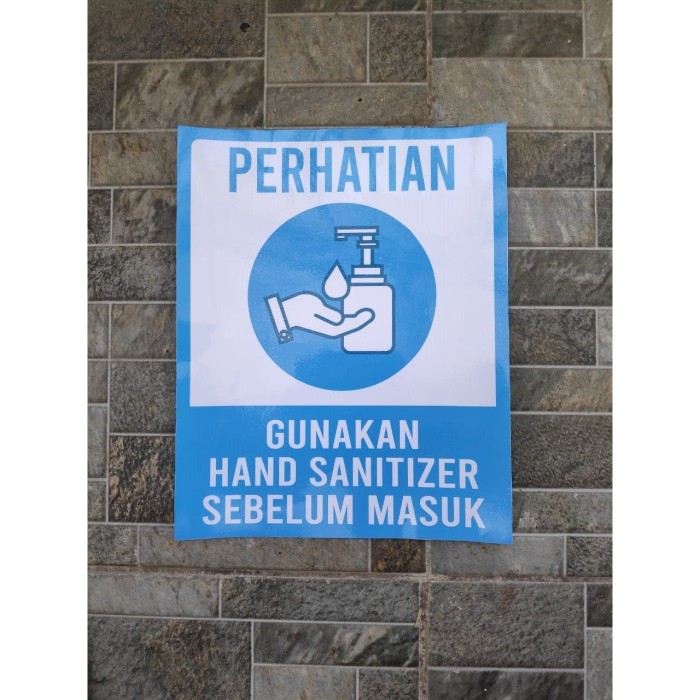 Jual Stiker Sign Gunakan Hand Sanitizer Sebelum Masuk 