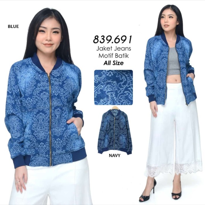 jaket jeans batik