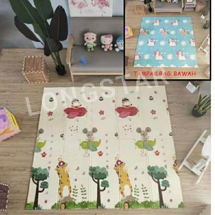 Jual MATRAS PLAYMAT BAYI DOUBLE PAD UK 180 X 200 CM BONUS TAS