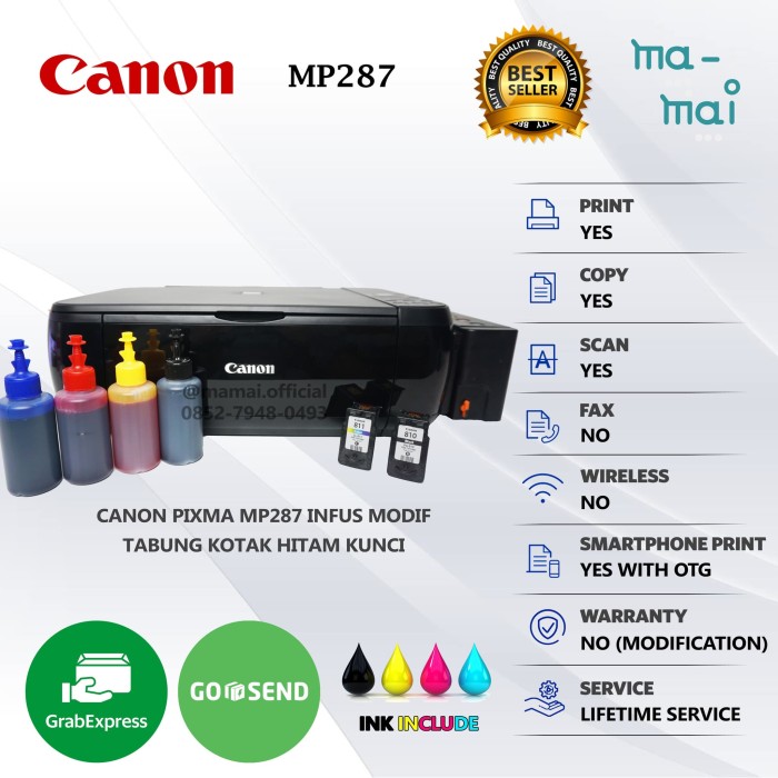 Jual Printer Canon PIXMA MP287 Infus Multi Function All In ...