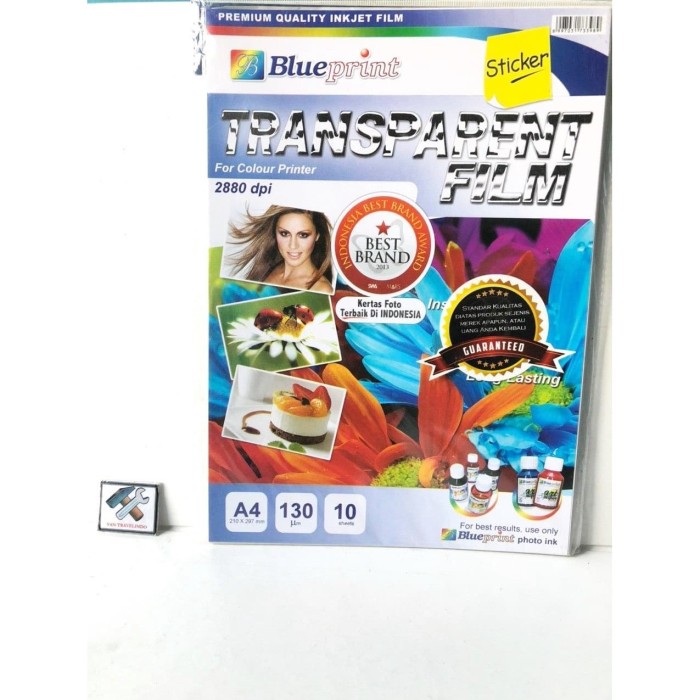 Jual TRANSPARENT FILM  STICKER TRANSPARAN TEMPEL A4 ISI 10 