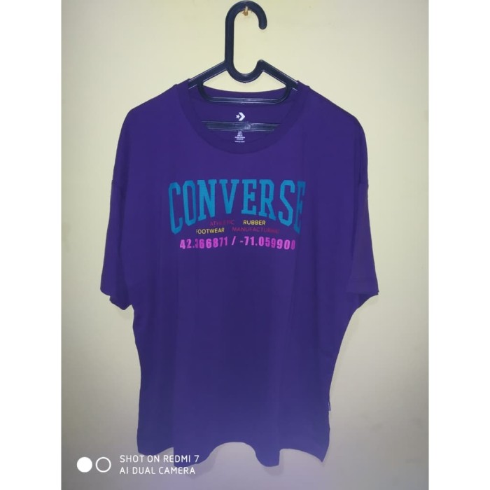 purple converse shirt