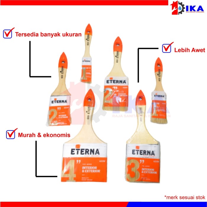 Jual Kuas  cat  E633V 1inch ETERNA ORIGINAL kualitas bagus 