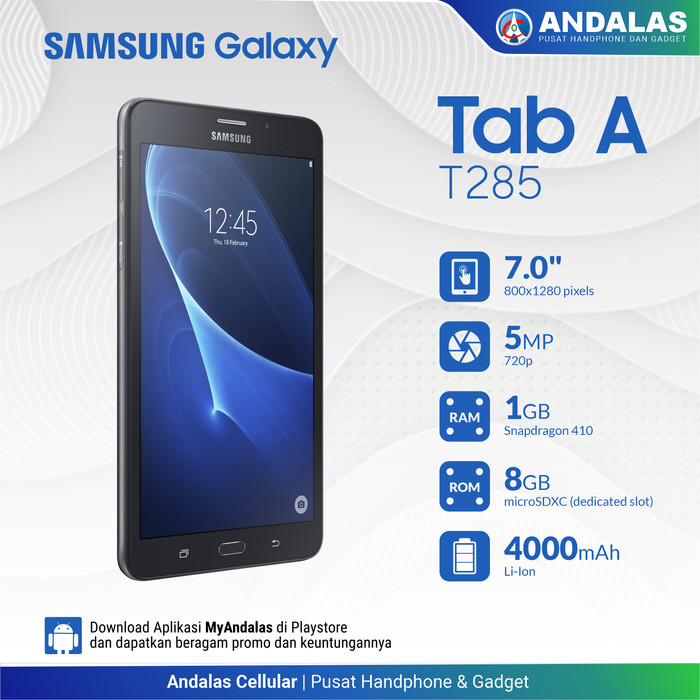 Jual SAMSUNG GALAXY TAB A SM-T285 7 INCH 1/8GB GARANSI