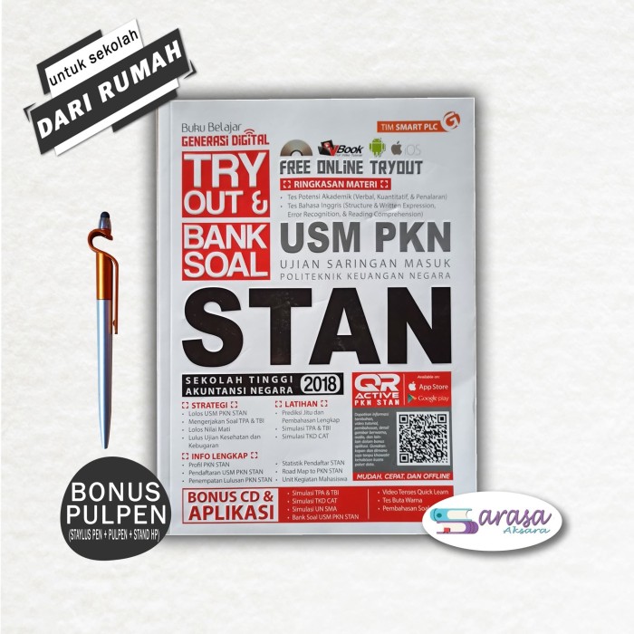 Jual Buku Tes Masuk Stan Try Out Bank Soal Usm Pkn Stan 2018 Kota Depok Sarasa Aksara Tokopedia