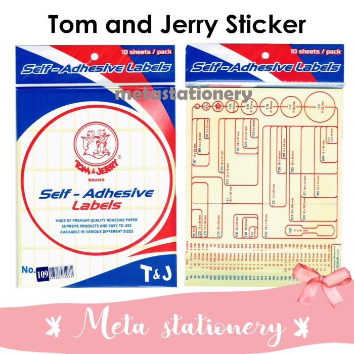 Jual Stiker Tempel Tom And Jerry Ukuran Lengkap 123 Jakarta Utara Meta Stationery Tokopedia