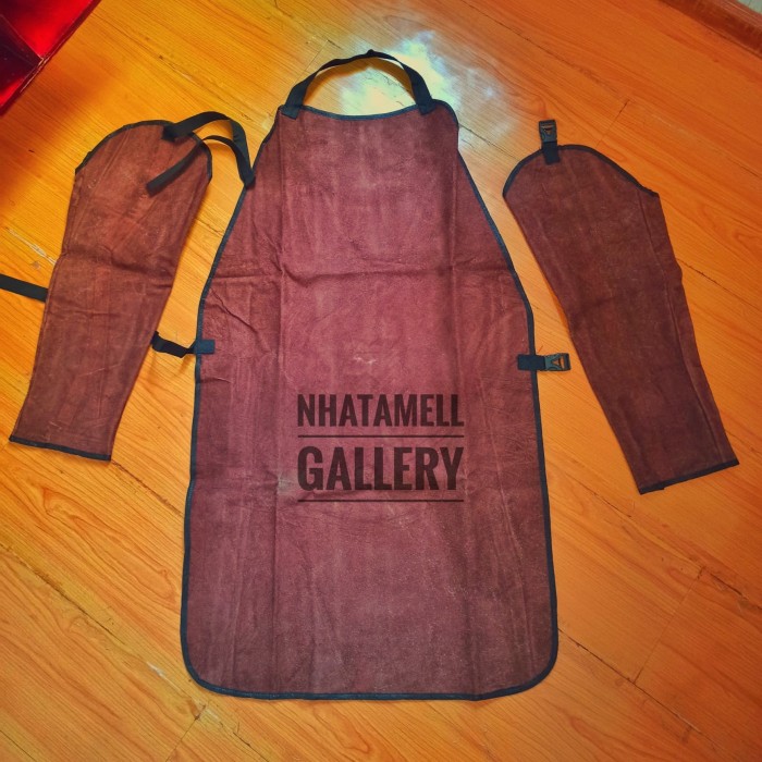 Jual Pelindung Dada + Lengan Apron Welder / Celemek Kulit