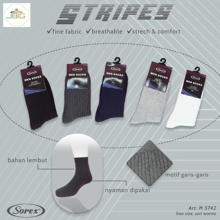 Jual Kaos  Kaki  Pria Stripes Sorex Jakarta Barat  JBiG 