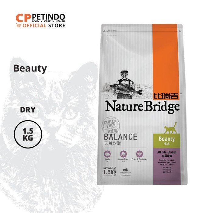 Promo CPPETINDO Nature Bridge Beauty Cat Food For All Stages 1.5kg