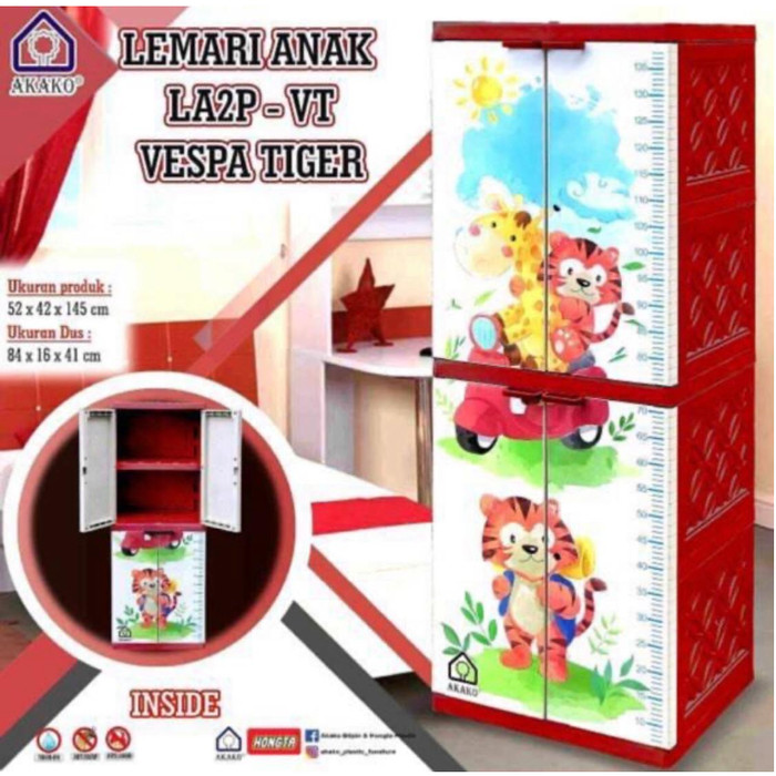  Jual LEMARI PLASTIK ANAK  4 SUSUN LEMARI  BABY AKAKO LA2P 