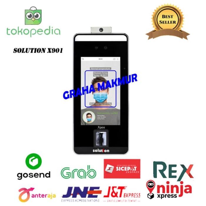 Jual Solution X901 - Mesin Absensi Fingerprint Scan Wajah Deteksi Suhu