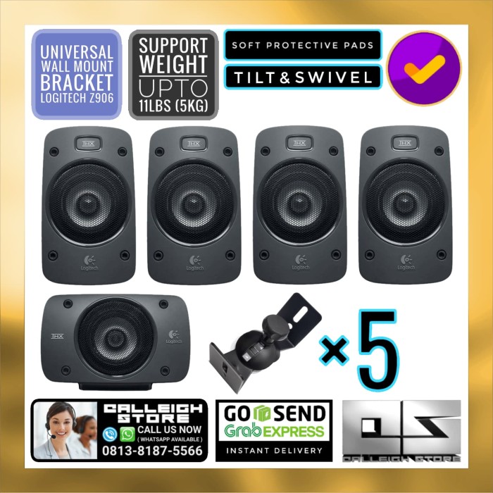 Jual 5 PCS UNIVERSAL SURROUND SPEAKER WALL MOUNT BRACKET FOR LOGITECH