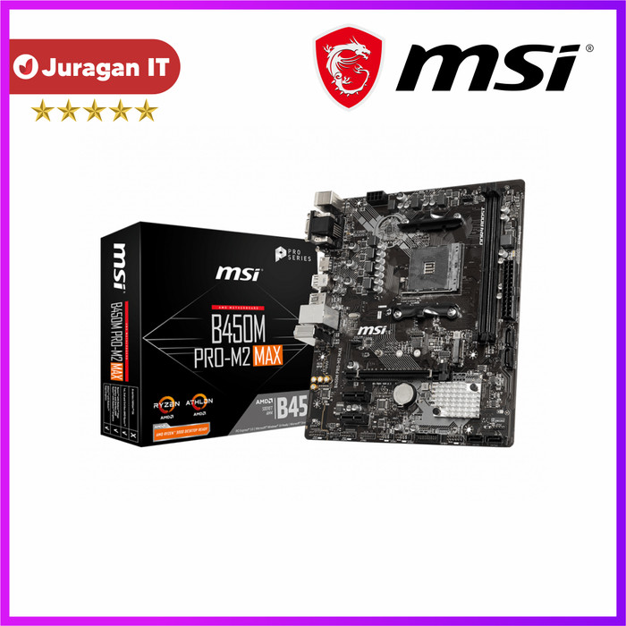 Jual Motherboard Msi B450m Pro M2 Max Am4 Amd B450 Ddr4 Usb3 2 Sata3 Kab Sleman Juragan It Djogja Tokopedia