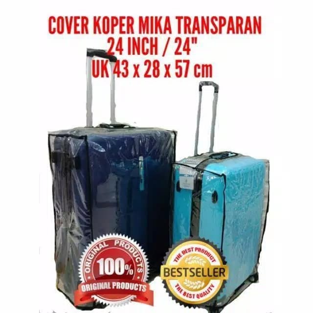 Foto Produk 24" Cover Koper Sarung Pelindung Plastik Mika Transparant ukuran 24 in - Hitam dari rondep olshop