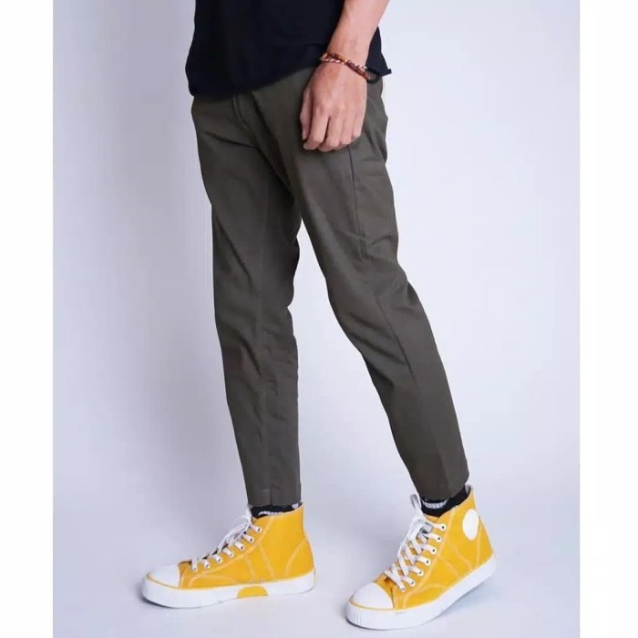 dark green ankle pants